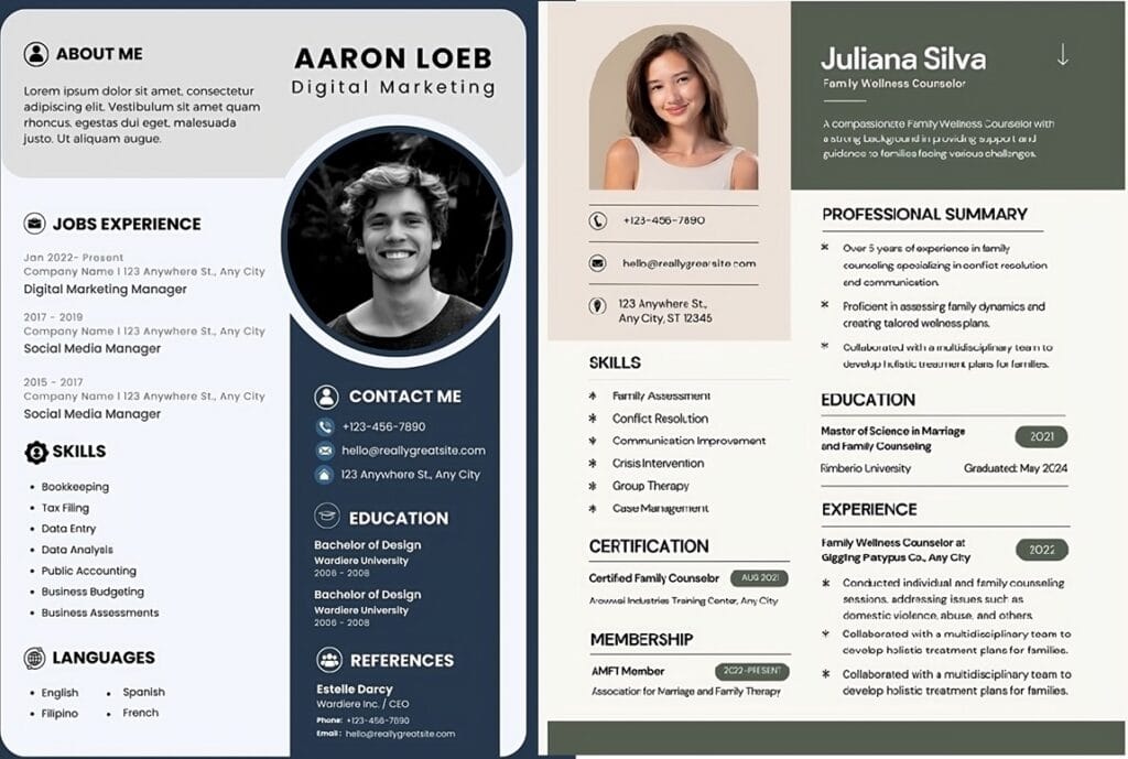 create unique resume with canva